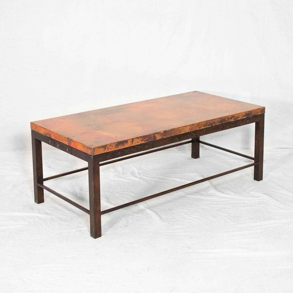 Swansea Copper Coffee Table - Southwest Natural Copper Style - Profile View