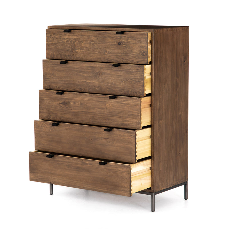 Trey 5 Drawer Dresser - Auburn