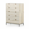 Trey 5 Drawer Dresser Dove Poplar Angled View 108604-003
