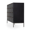 Trey 9 Drawer Dresser - Black Wash Poplar side angled view