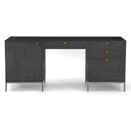 Trey Executive Desk Black Wash Poplar Four Hands