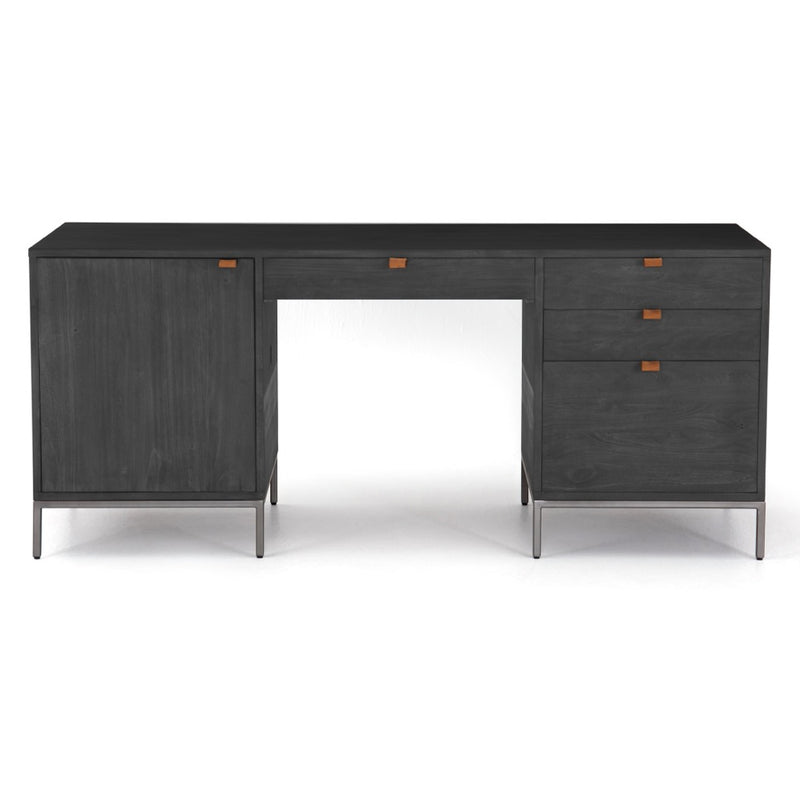 Trey Executive Desk Black Wash Poplar Four Hands