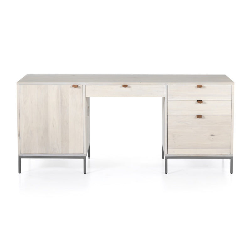 Trey Executive Desk Dove Poplar Front View 223816-003
