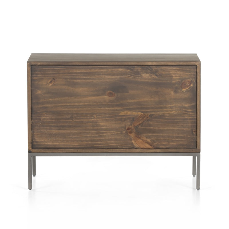 Four Hands Trey Large Nightstand auburn poplar back view