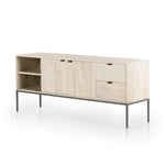 Trey Media Console Dove Poplar Angled View