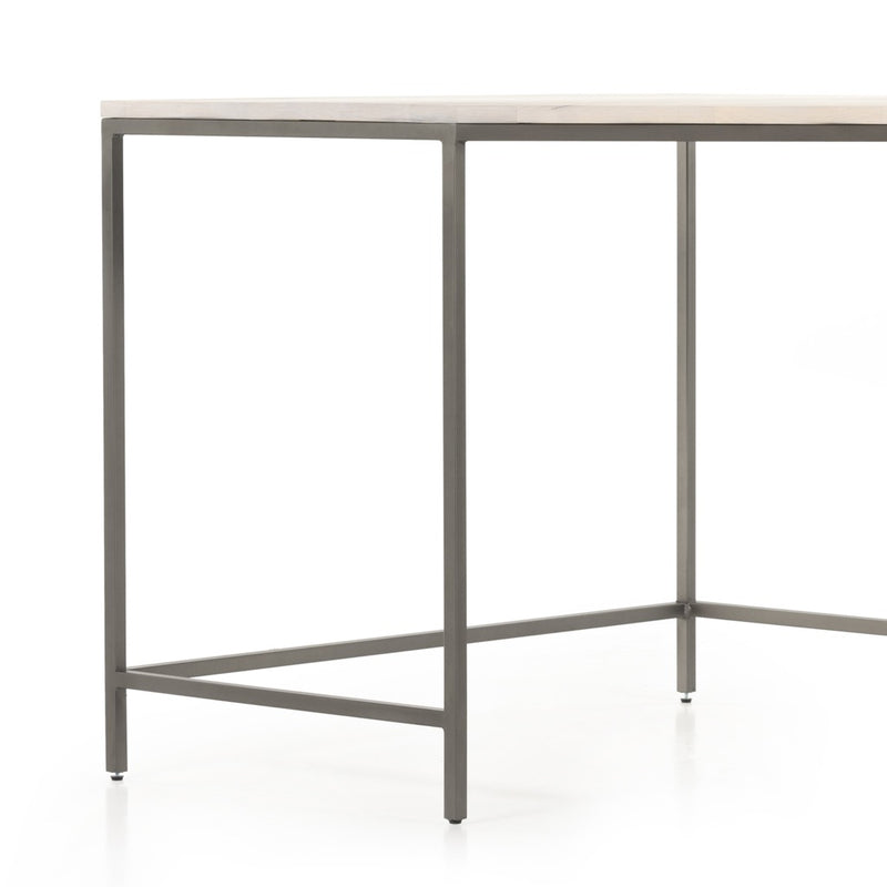 Trey Modular Corner Desk Dove Poplar Iron Legs Four Hands