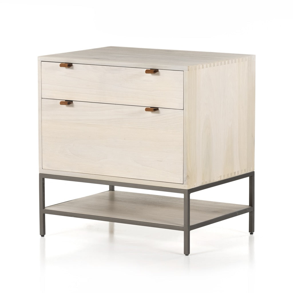 Trey Modular Filing Cabinet Dove Poplar Angled View Four Hands