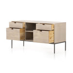 Four Hands Trey Modular Filing Credenza Dove Poplar Open Drawers