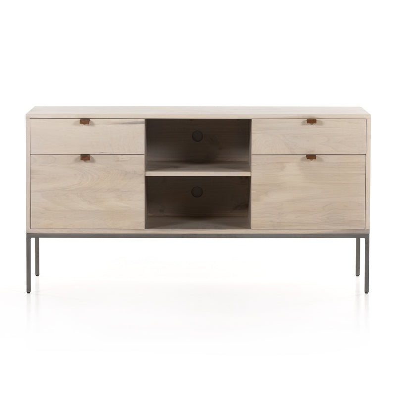 Trey Modular Filing Credenza Dove Poplar Front View 107319-004
