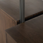 Trey Modular Wall Desk W/ 1 Bookcase Auburn Poplar Detail