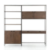 Trey Modular Wall Desk W/ 1 Bookcase Front View