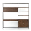 Trey Modular Wall Desk W/ 1 Bookcase Back View