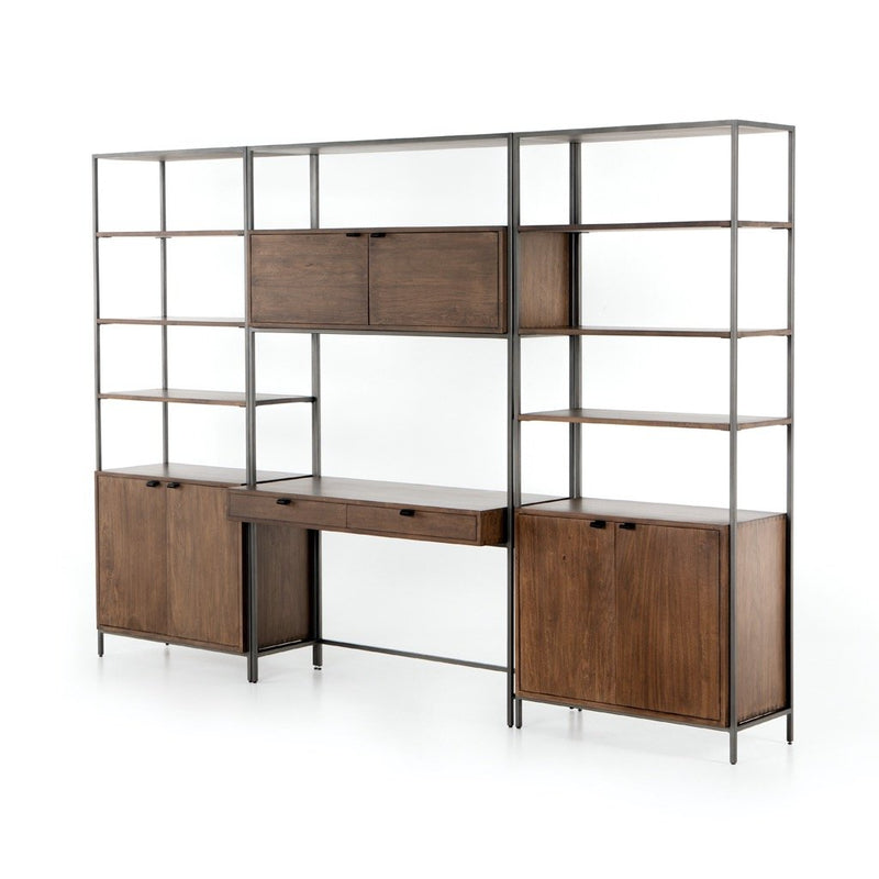 Trey Modular Wall Desk W/ 2 Bookcases