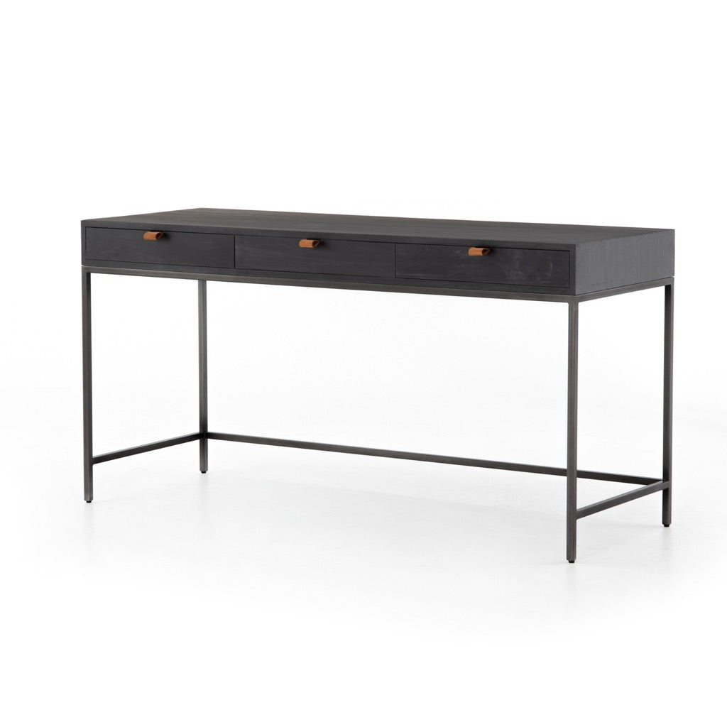 Four Hands Trey Modular Writing Desk Black Wash Poplar