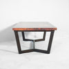 Trico Iron & Copper Coffee Table - Natural Patina - End View | Artesanos Copper