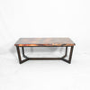 Trico Iron & Copper Coffee Table - Natural Patina - Side View | Artesanos Copper