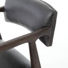 black leather barstool low back