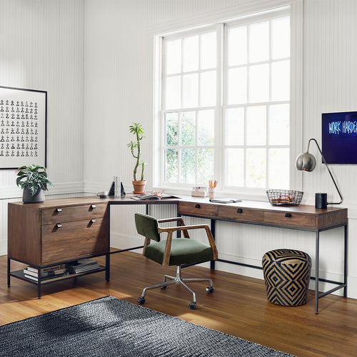 Trey Modular Corner Desk Auburn Poplar Four Hands