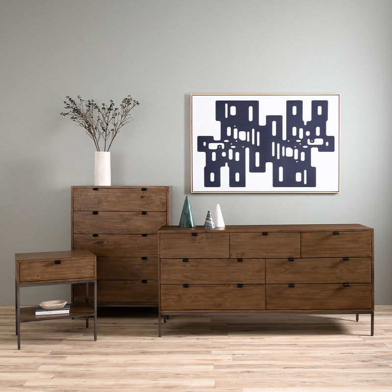 Trey 5 Drawer Dresser - Auburn