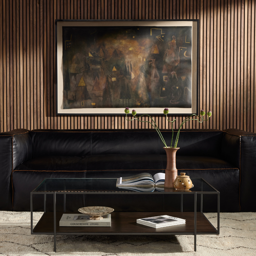 Nolita Leather Sofa in Rider Black