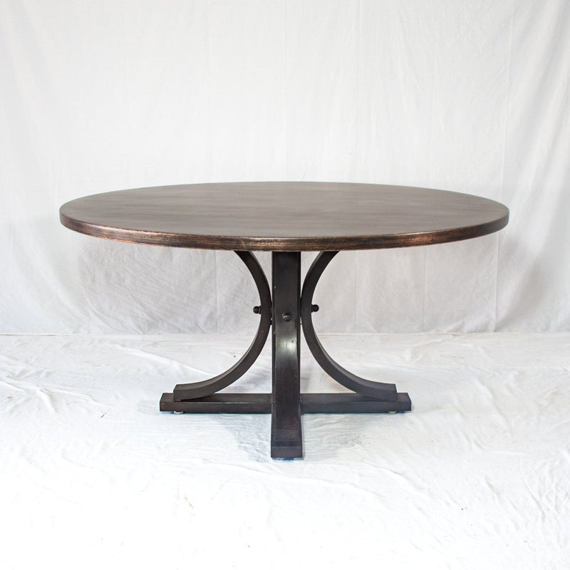 Vestal Copper Dining Table - Dark Brown Sanded