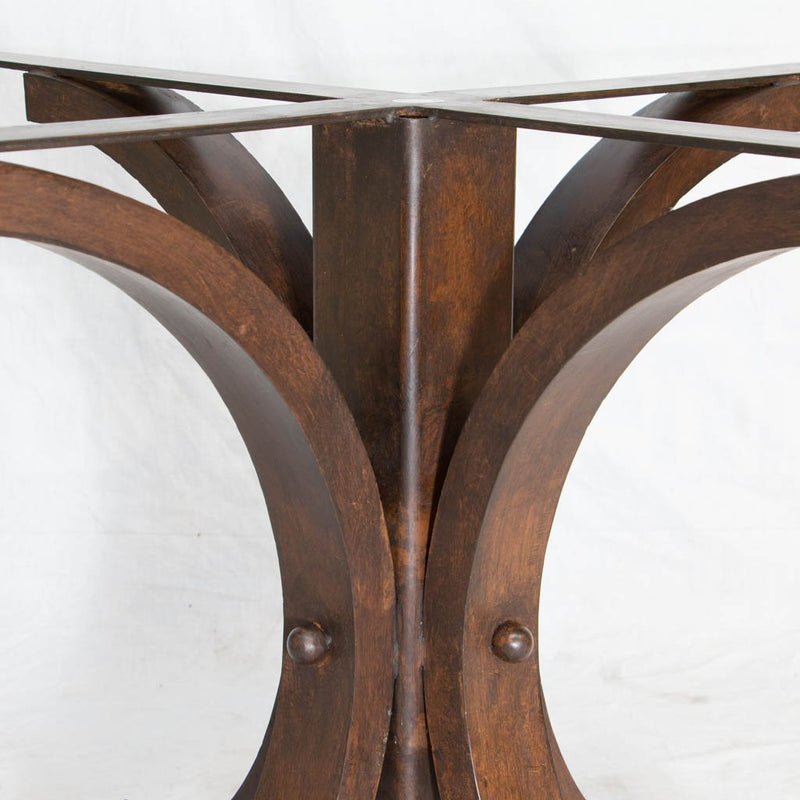 Custom iron dining table base