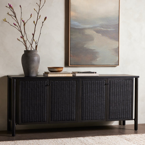 Veta Sideboard Black Cane Staged View 230334-002
