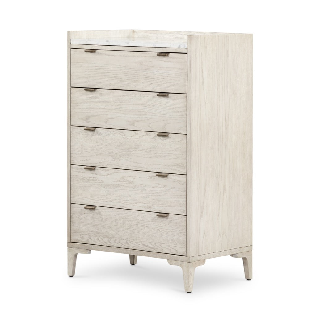 Viggo Tall Dresser Vintage White Oak Angled View 224159-001
