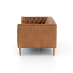 high leg brown leather sofa