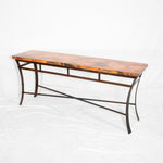 Windom Copper Console Table - Natural Copper Patina - Alternate Profile View