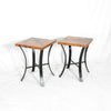 Windom Iron & Copper Accent Table - Black & Natural Copper Patina - Pair Side View