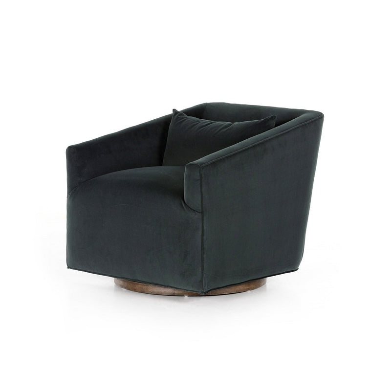 York Swivel Chair - Modern Velvet Smoke